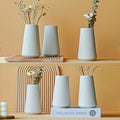 Modern White Small Ceramic Vase Set of 6 by LIZOFER