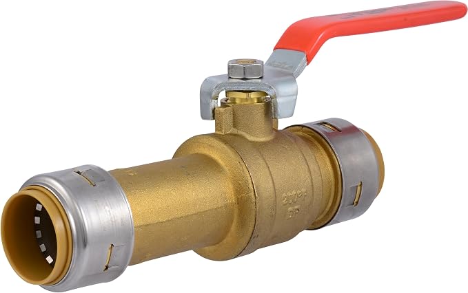 SharkBite Max 1 x 1 Inch Push-to-Connect Slip Ball Valve, Brass Plumbing Fitting by SharkBite