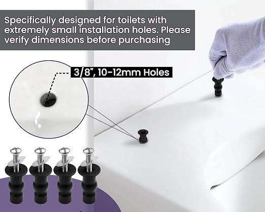 3/8" Dia Toilet Seat Screws Replacement Kit - Image 4