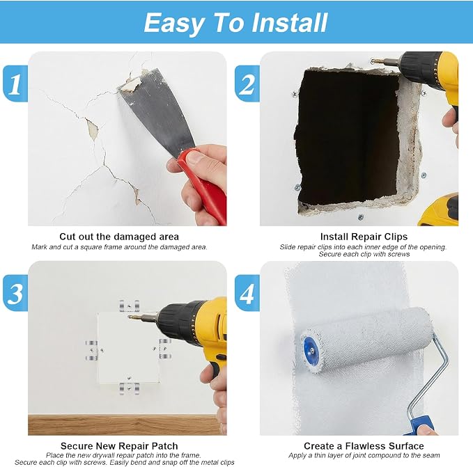 10 Pack Drywall Repair Clips, 1/2 Inch Drywall Patch Clips, - Image 3