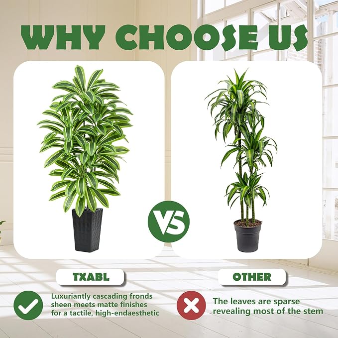 Artificial Yellow Dracaena Tree Indoor, 5FT Tall Fake Floor Plants - Image 7
