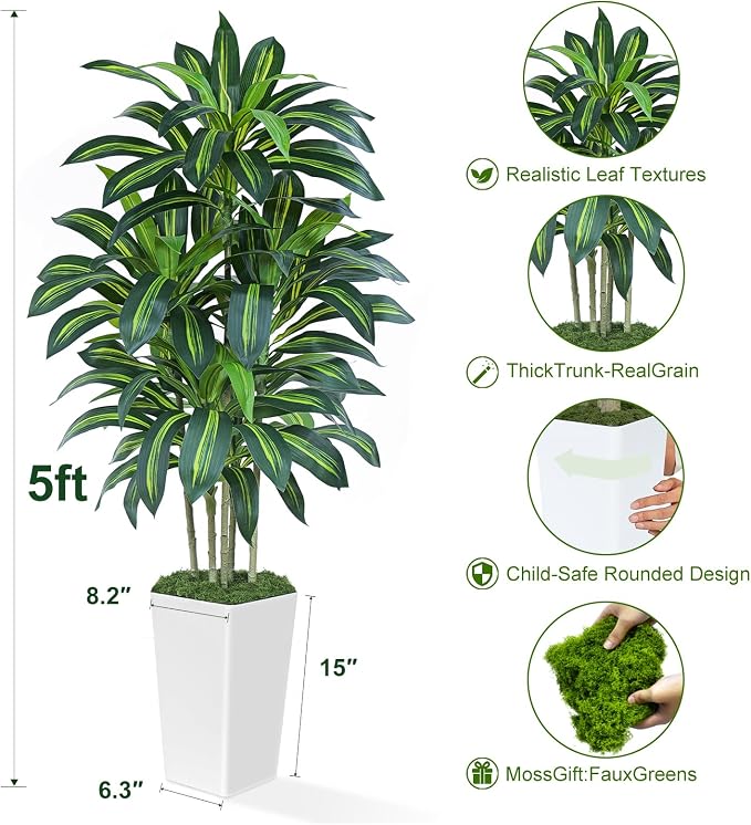 5FT Artificial Dracaena Tree - Image 3