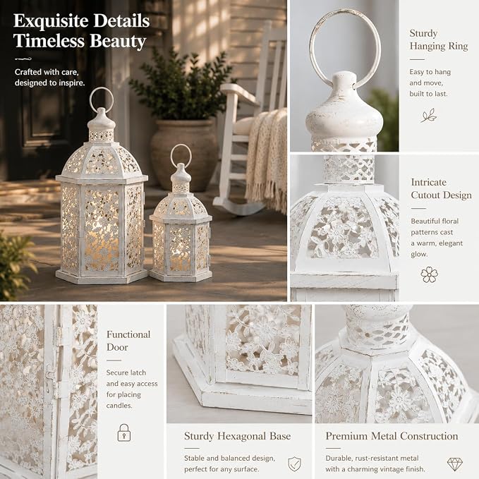 Lanterns Decorative Outdoor&Indoor, Candle Holder - Image 2