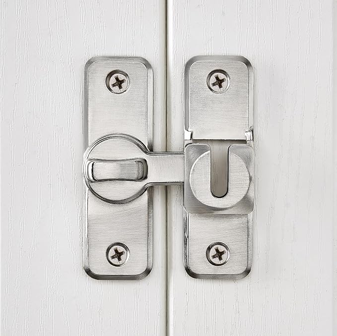 6 Pcs Silvery 90/180 Degree Flip Latch, Zinc Alloy Barn Door Latch | Right - Image 5