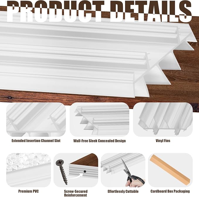 3PCS 36Inch Door Bottom Kerf Weather Stripping - Image 3