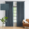 Kayne Studio Storm Blue Soft Velvet Pinch Pleated Curtains 72 Inches Long | by KayneStudio