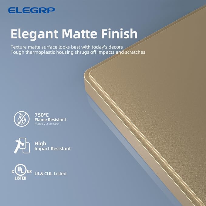 ELEGRP 1-Gang Screwless Decorative Wall Plates, Mid-Size Unbreakable - Image 2