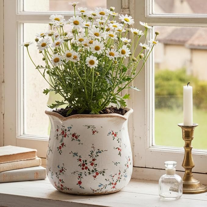 Ceramic Pots for Plants, Vintage Rustic Plant Pot - Image 2