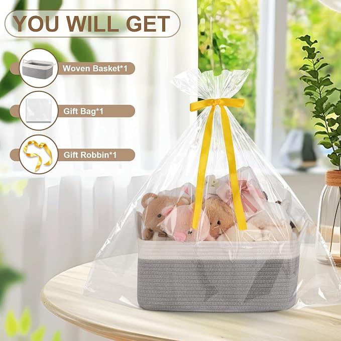 OIAHOMY 19L Woven Basket, Gift Basket Empty - Image 3