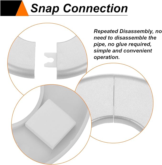 HARFINGTON 2pcs Wall Split Flange 78mm/3.1" Self-Adhesive Plumbing Cover Plates - Image 4