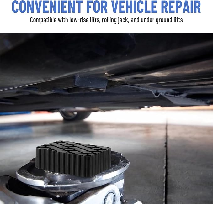 Solid Rubber Auto Lift Pads, 6-1/3" x 4-3/4" x 2" | 4 Pack Anti-Skid Lift Block - Image 5
