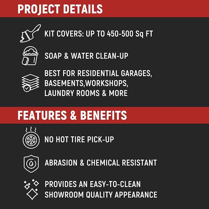 Professional Epoxy Floor and Exterior wall Paint Kit -Red Acrylic Concrete - Image 5