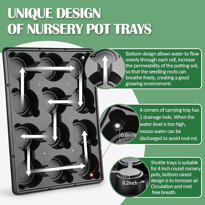 RooTrimmer 12 Cell Nursery Pot Trays 5 Pack - Image 3