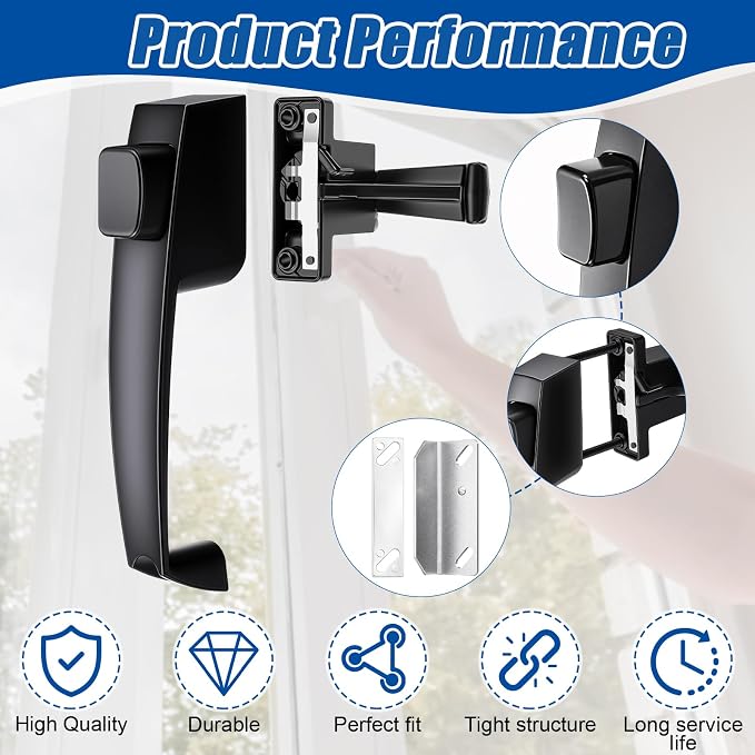 Novabright 2 Set Storm and Screen Door Handle, Button | Fits Doors 5/8 –1-1/4” - Image 3