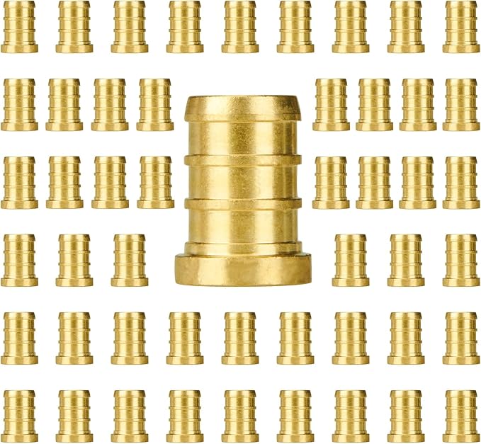 50-Pack 1/2 Inch PEX Plug End Cap Fittings | Brass by SUNGATOR