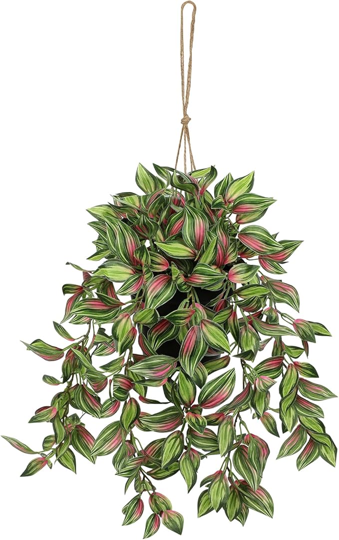 Briful Artificial Hanging Plants in Black Pot 17.7" Lifelike Trailing Faux by Briful