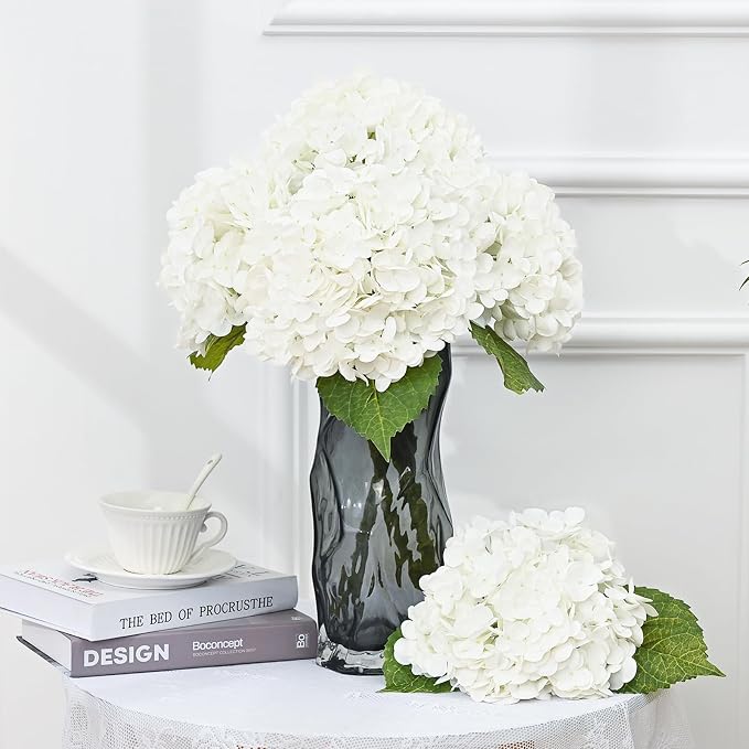 3Pcs 21in Hydrangea Artificial Flowers, Latex Real Touch Hydrangeas Lifelike - Image 7