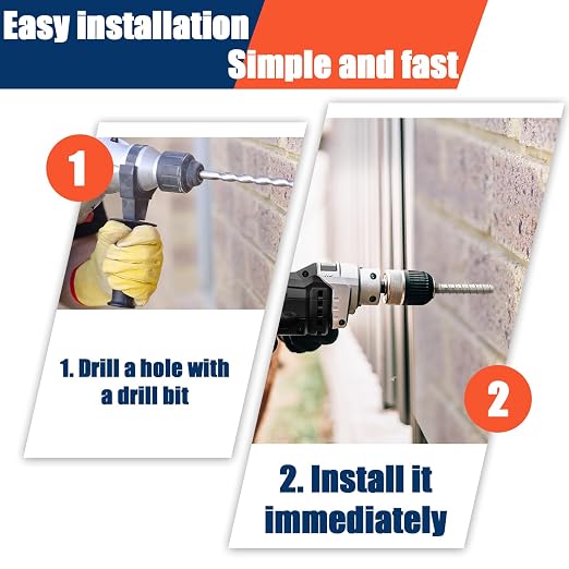 Tandefio 80 Pack 5/8 x 4 Concrete Anchors and Screw Kits Galvanized | Large - Image 4