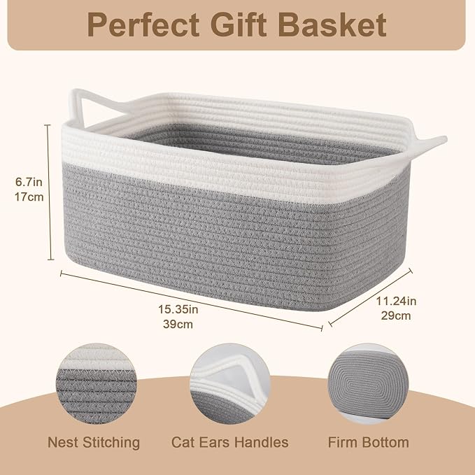 OIAHOMY 19L Woven Basket, Gift Basket Empty - Image 2