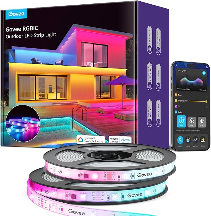 Govee Outdoor LED Strip Lights, 65.6ft Smart Led Strip Lights Work by Unknown
