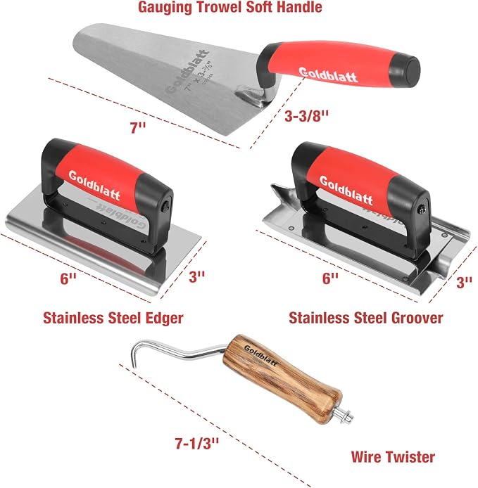 Goldblatt 8 Pieces Concrete Tools, Masonry Tool Kit - Image 3