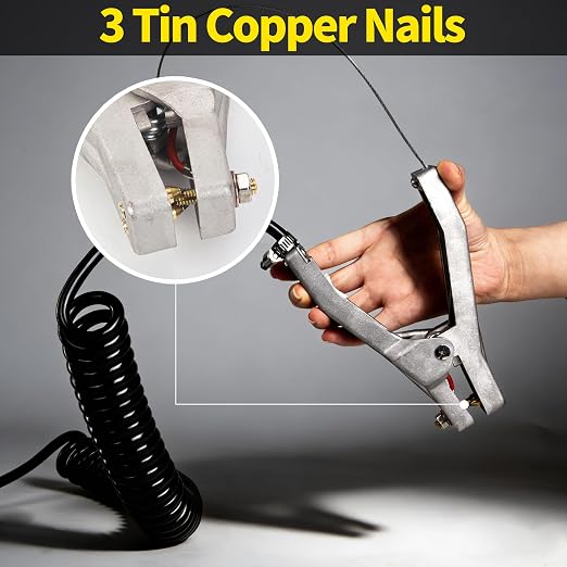 Anti-Static Grounding Cable Clamp, Aluminum 16.4ft Coiled Cable Copper Pin | - Image 3