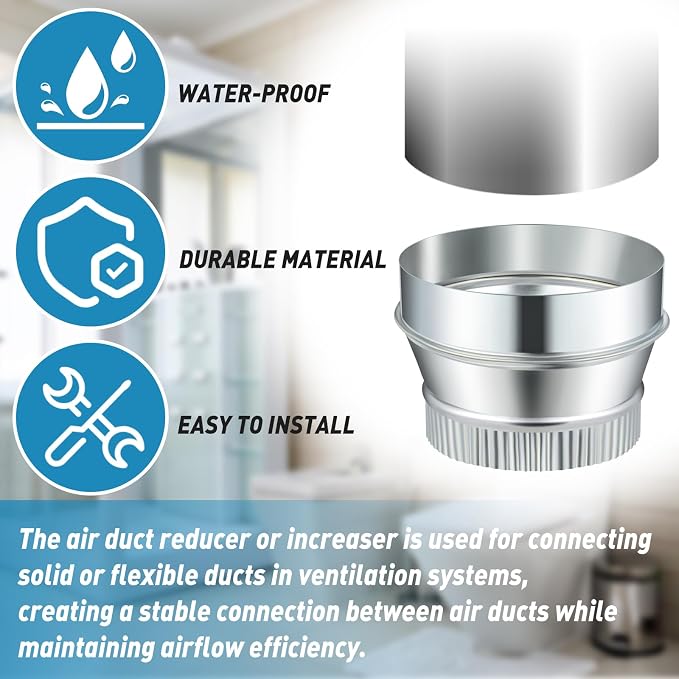 1 Pcs 7 Inch to 5 Inch Duct Reducer Increaser | Galvanized Steel Air Duct - Image 5