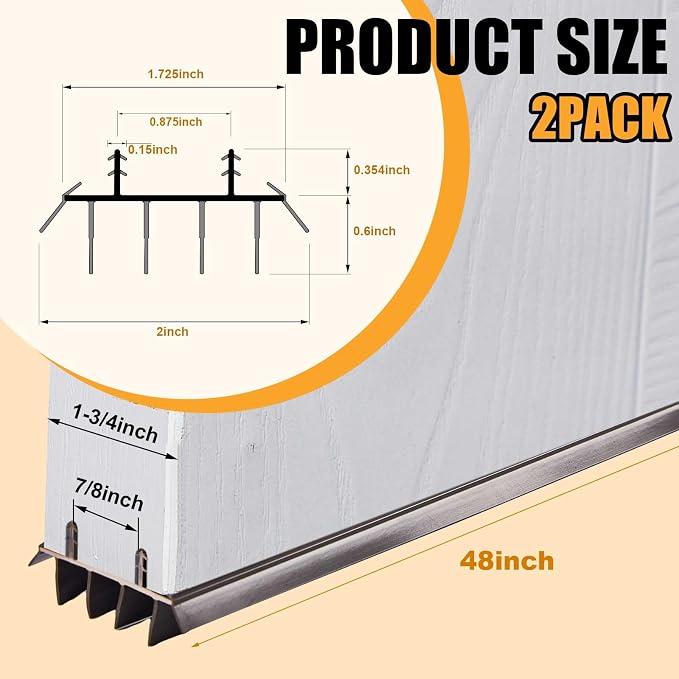 Pushglossy 2 Pcs Door Bottom Seal - Image 2
