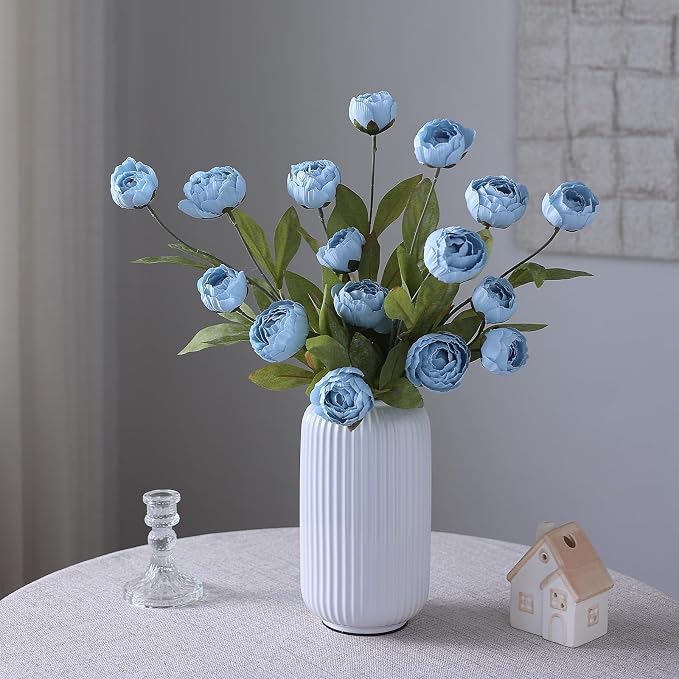 6 Pcs 27" Faux Silk Peony Artificial Flowers Stems - Image 6