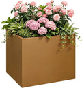 Corten Steel Planter Box 24"x24"x25", Large Metal Square Planter | Heavy Duty by Meyoppm