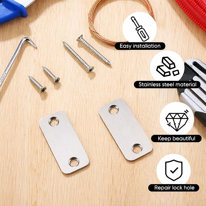 Blulu 8 Set Door Hole Cover Plate Blank Strike Filler Plate, Increase Home - Image 5