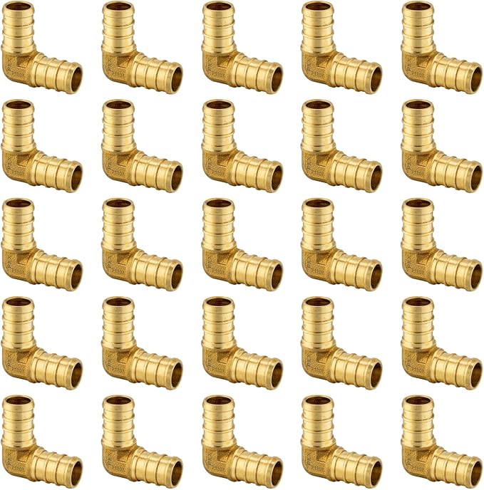 25PACK EFIELD 1/2 Inch Pex Elbow Barb Crimp Brass Fitting | by EFIELDPEXTUBING