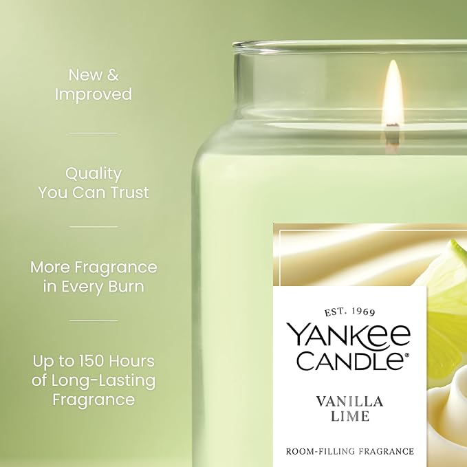 Yankee Candle Vanilla Lime Scented Candle, 22oz Large Jar - Image 3