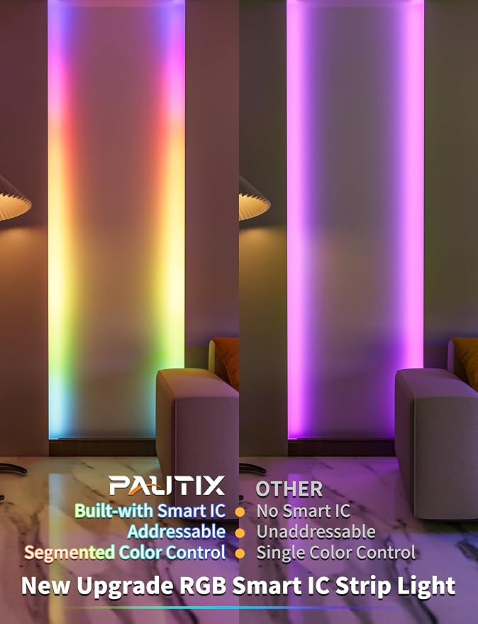 PAUTIX RGB Smart IC COB LED Strip Light USB 5V 6.56ft/2m, Work - Image 3