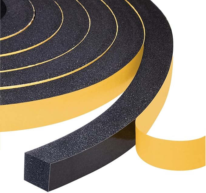 Yotache Self Adhesive Foam Gasket Tape 1/2" W X 1/2" T, 13 Ft Length | New by yotache
