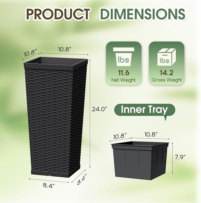 30 Inch Tall Plastic Planters - Image 7