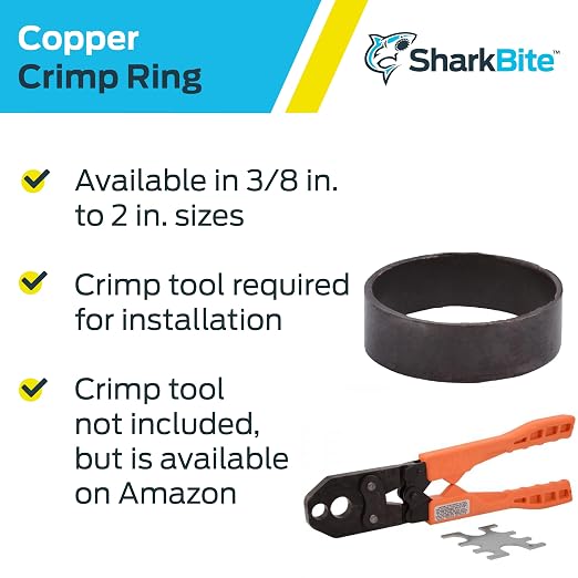 SharkBite 1 Inch Copper Crimp Rings, PEX Pipe - Image 4