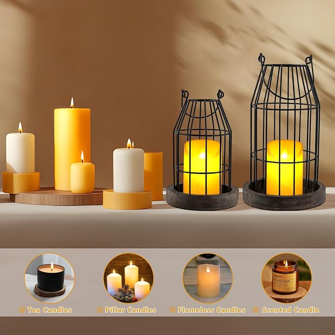 Farmhouse Lantern Decor Rustic Home Decor Lantern - Image 4