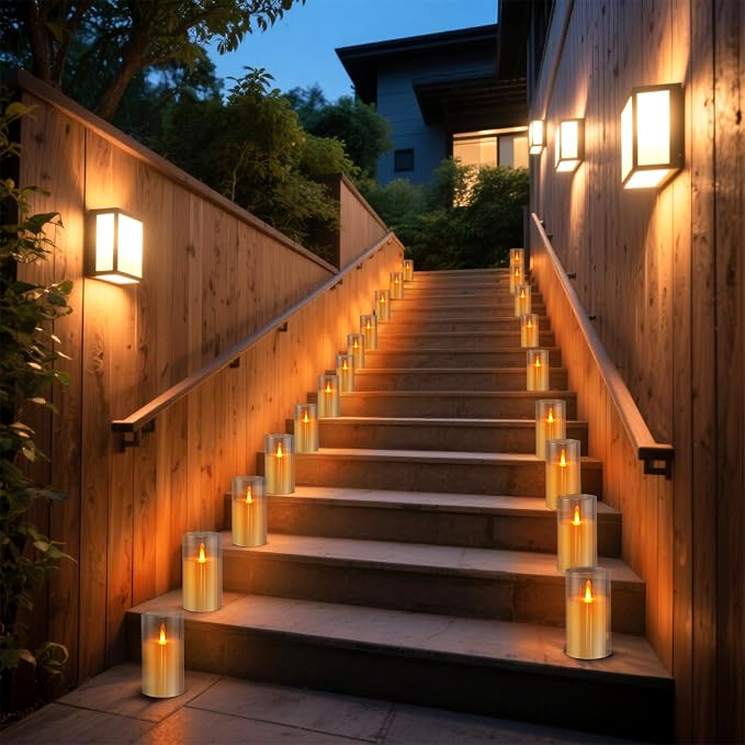 wemarry Flameless Candles Acrylic Glass Pillars 3" D x 6" H Battery Operated - Image 7