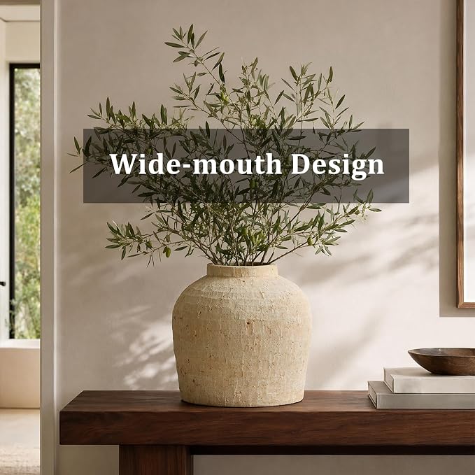 Large Ceramic Vase, Rustic Farmhouse Terracotta Vase - Image 3