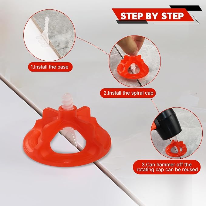 Tile Leveling System 1/8", Effortless DIY Install, Precision Gap Control - Image 5