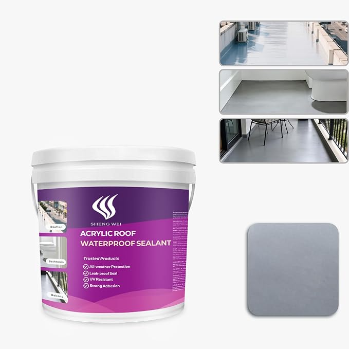 Waterproof Sealant, 1 Gallon, Covers 120 Sq Ft | Concrete Waterproof Coating by SHENGWEI