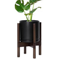 D'vine Dev Ceramic Pot with Walnut Wood Stand, 8 in, 55-B-Y-2 | Mid-Century by DvineDevPlanterPotsandStand