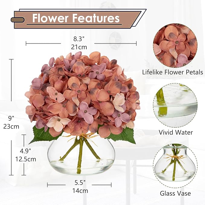Hollyone Fall Hydrangea Artificial Flowers - Image 2