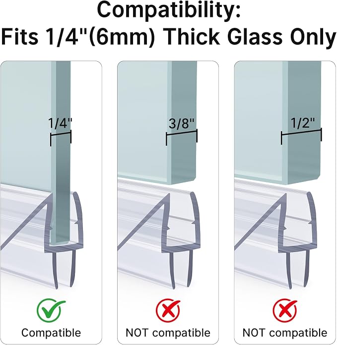AmazerBath 3-Pack 15.75" Shower Door Bottom Seal - Image 4
