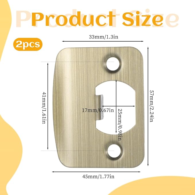 Door Strike Plate 2-1/4"x1-3/4" - Image 3