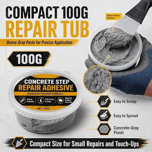 Concrete Step Repair Adhesive Filler Crack Cracks Cement Patch Wall Hole | - Image 5