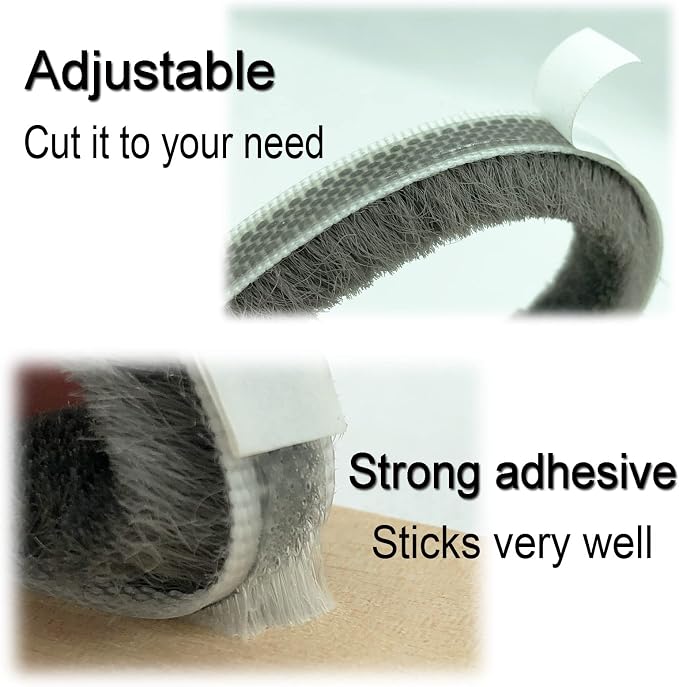 Weather Stripping Brush for Sliding Windows/Doors Frame Side, Pile Self - Image 2