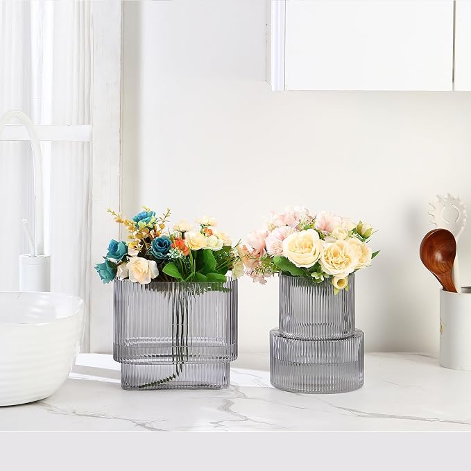 Black Glass Vases, Modern Glass Vase - Image 4