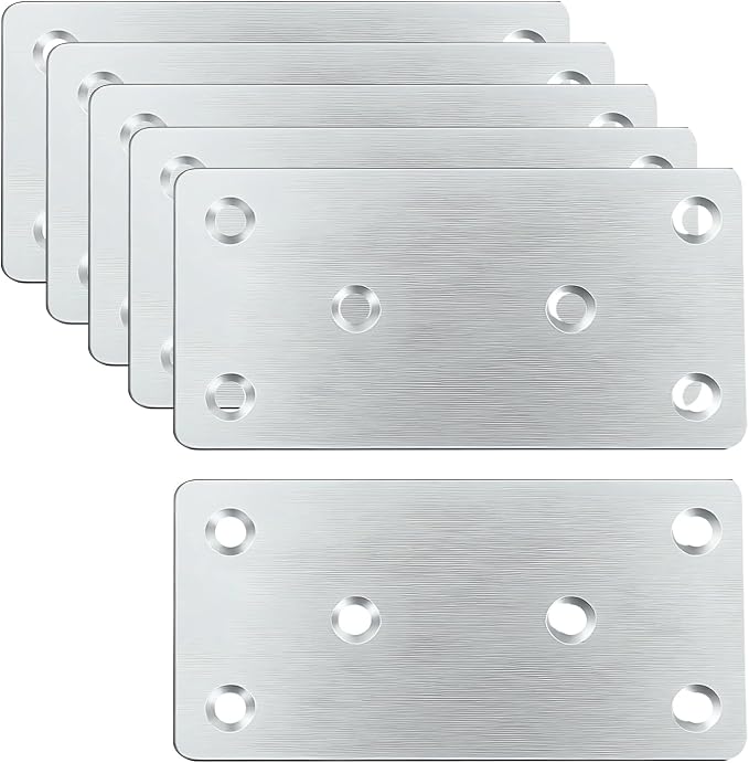 6Pcs Flat Straight Square Stainless Steel Connectors | by TSNAMAY